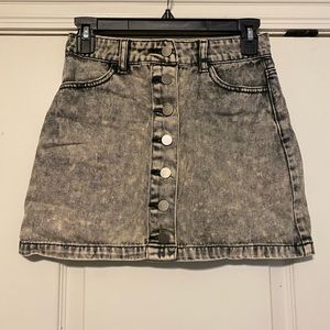 Black denim skirt